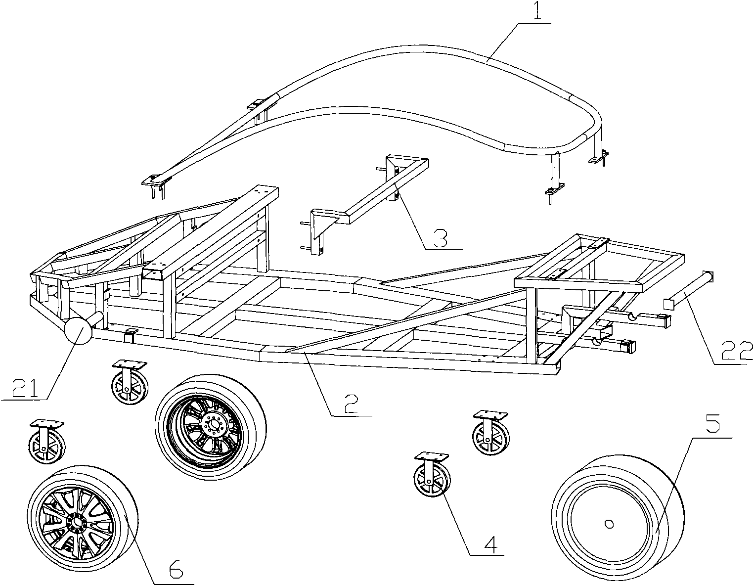 Clay model bearing frame for vehicles