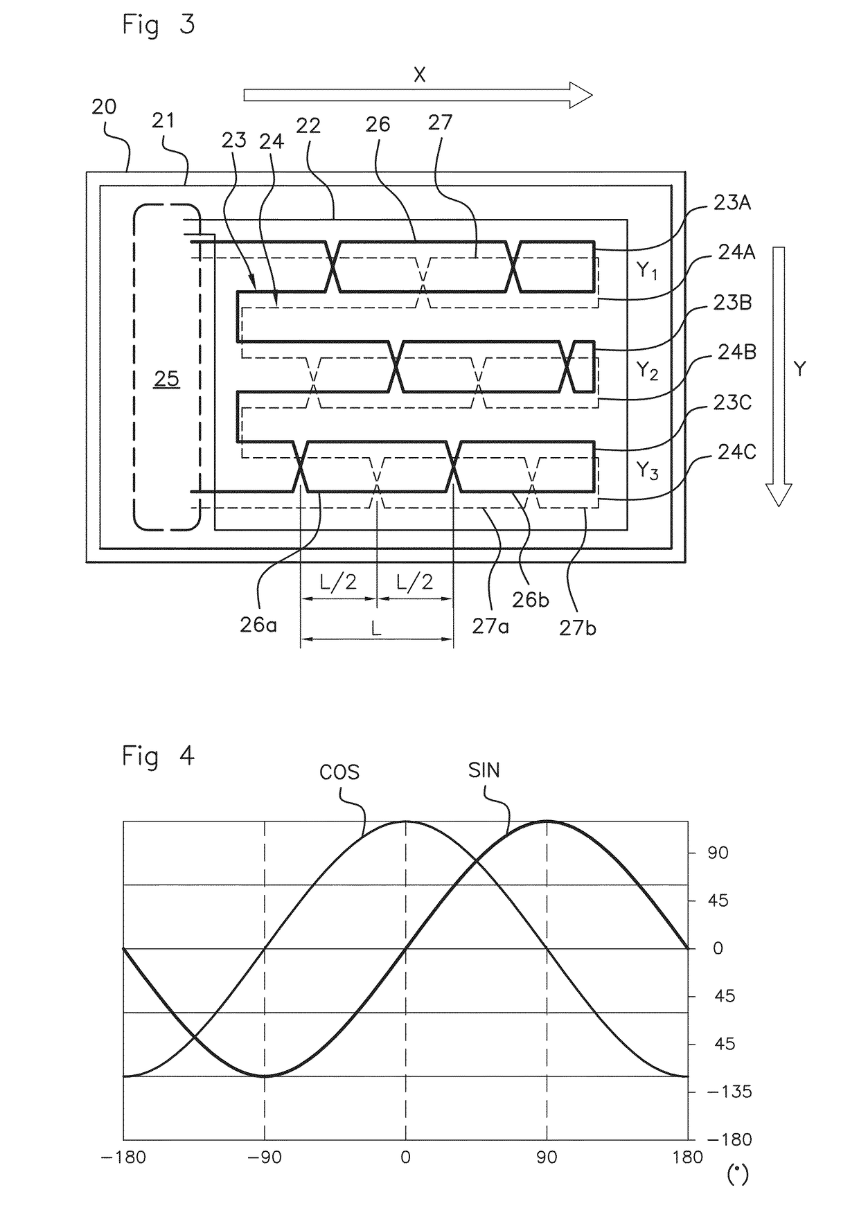 Inductive sensor for measuring the position of a shaft of a vehicle