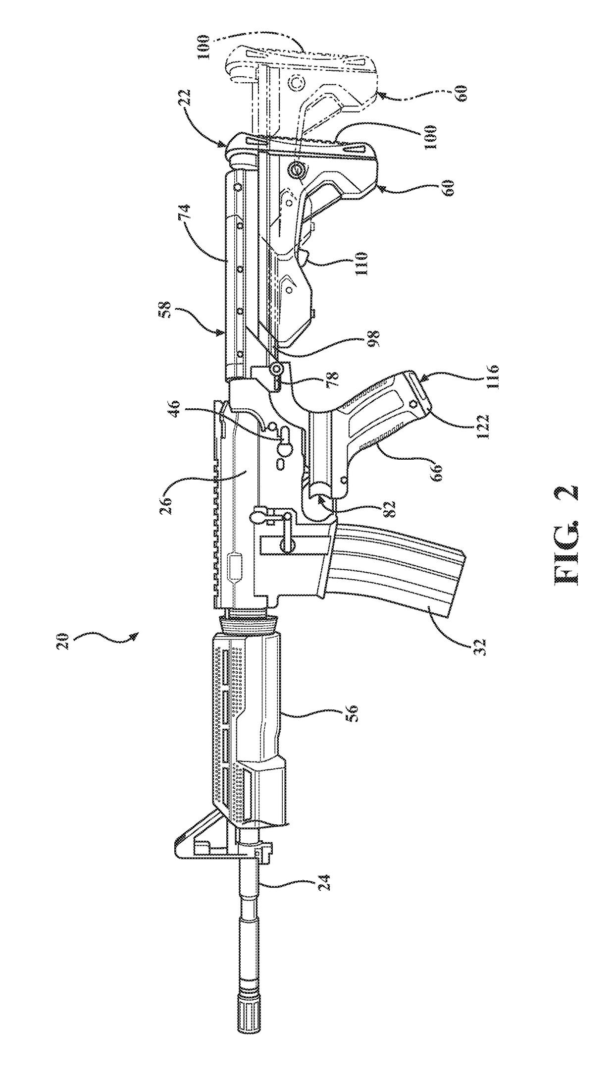 Adjustable length slide-action rifle stock