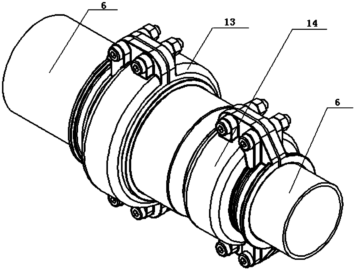 A clamp type reducing pipe connection device