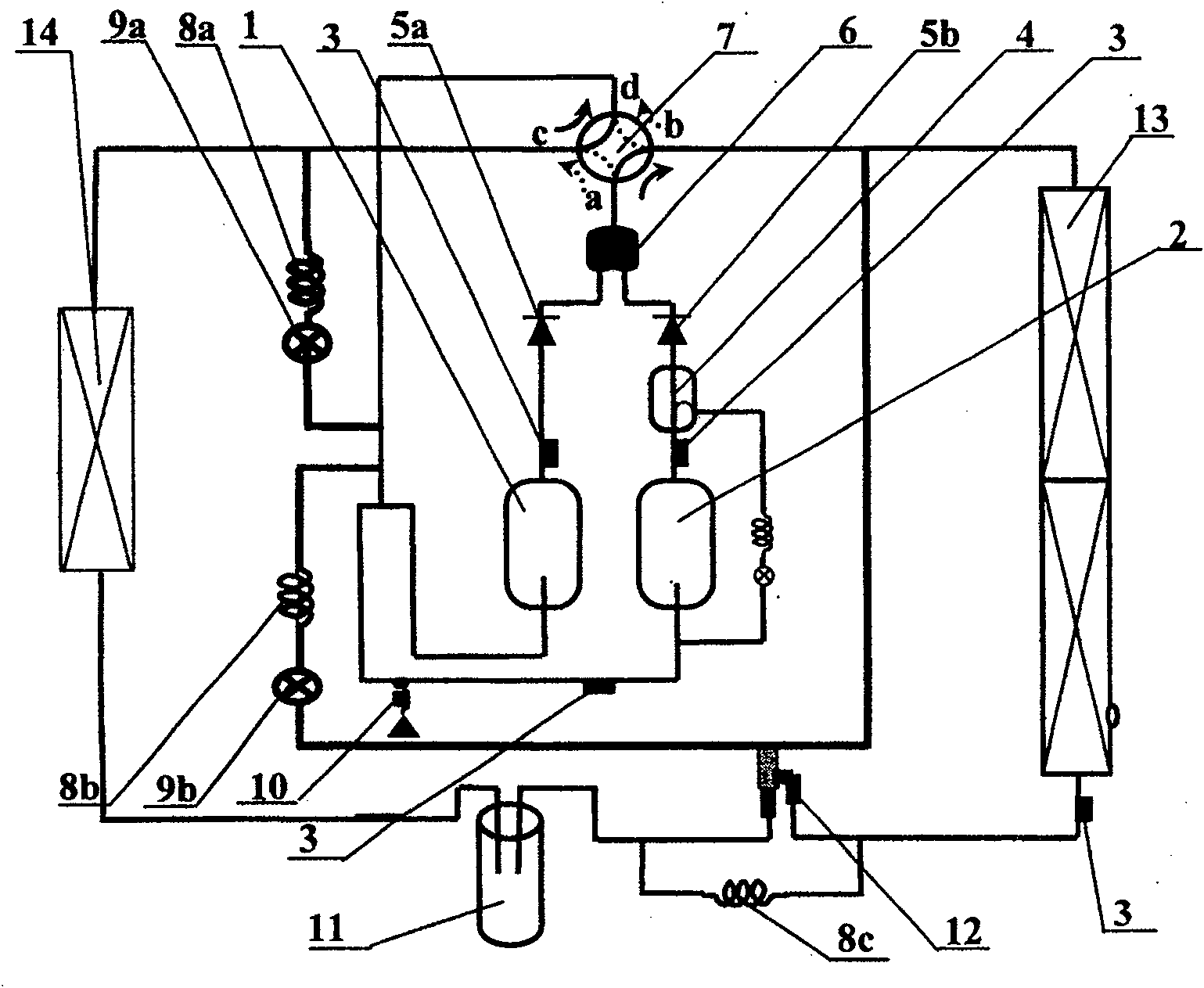 Pressure control system for frequency change compressor in frequency change air conditioner