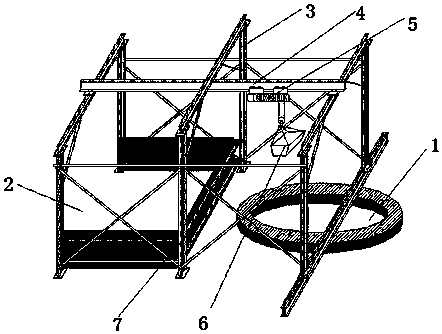 A lifting and unloading device for digging holes in underground pipe gallery shafts