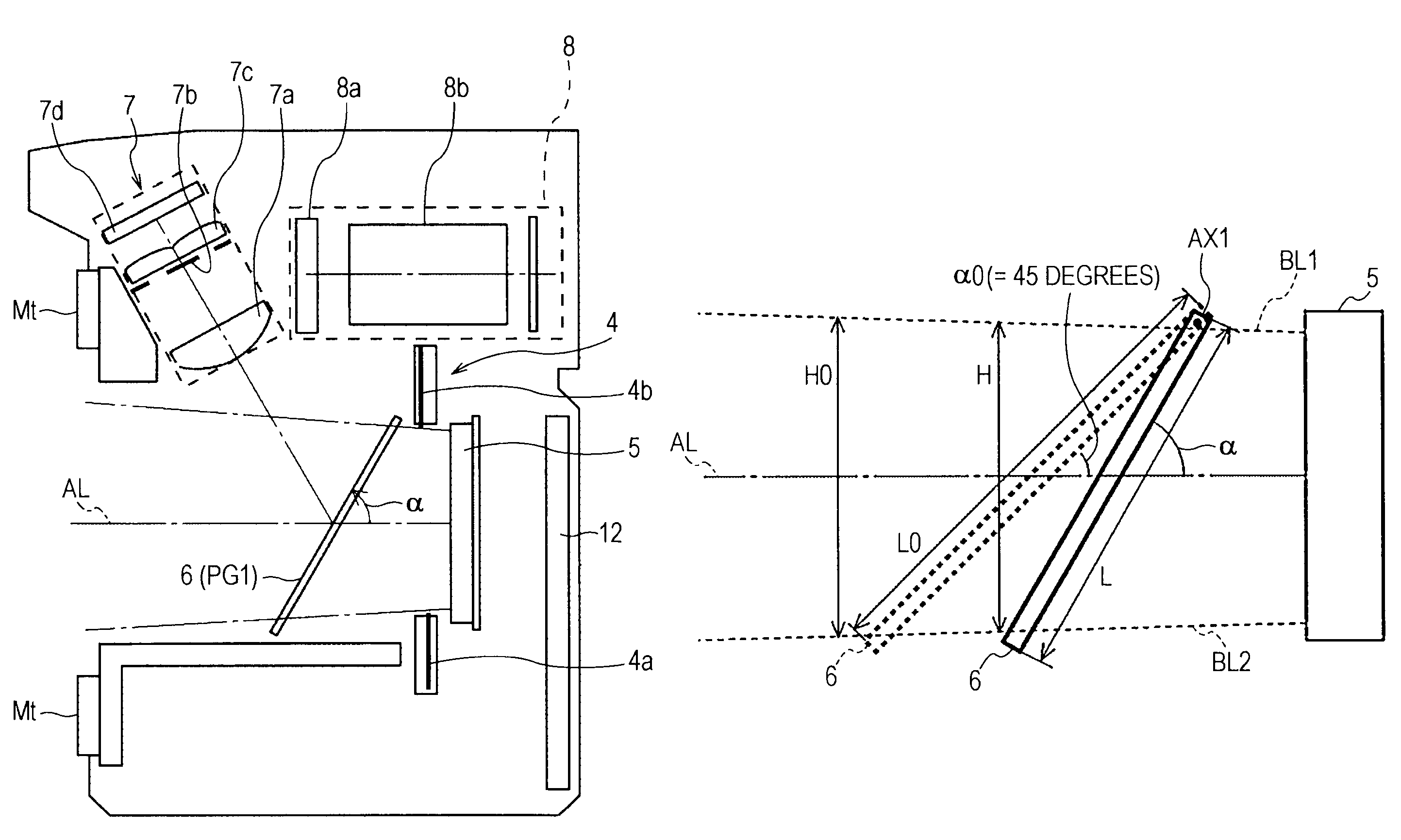 Image pickup apparatus with movable half mirror for auto focusing