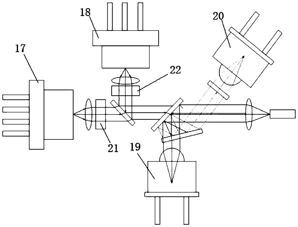 An optical component, a to-can packaged sfp+ module and a cob packaged sfp+ module