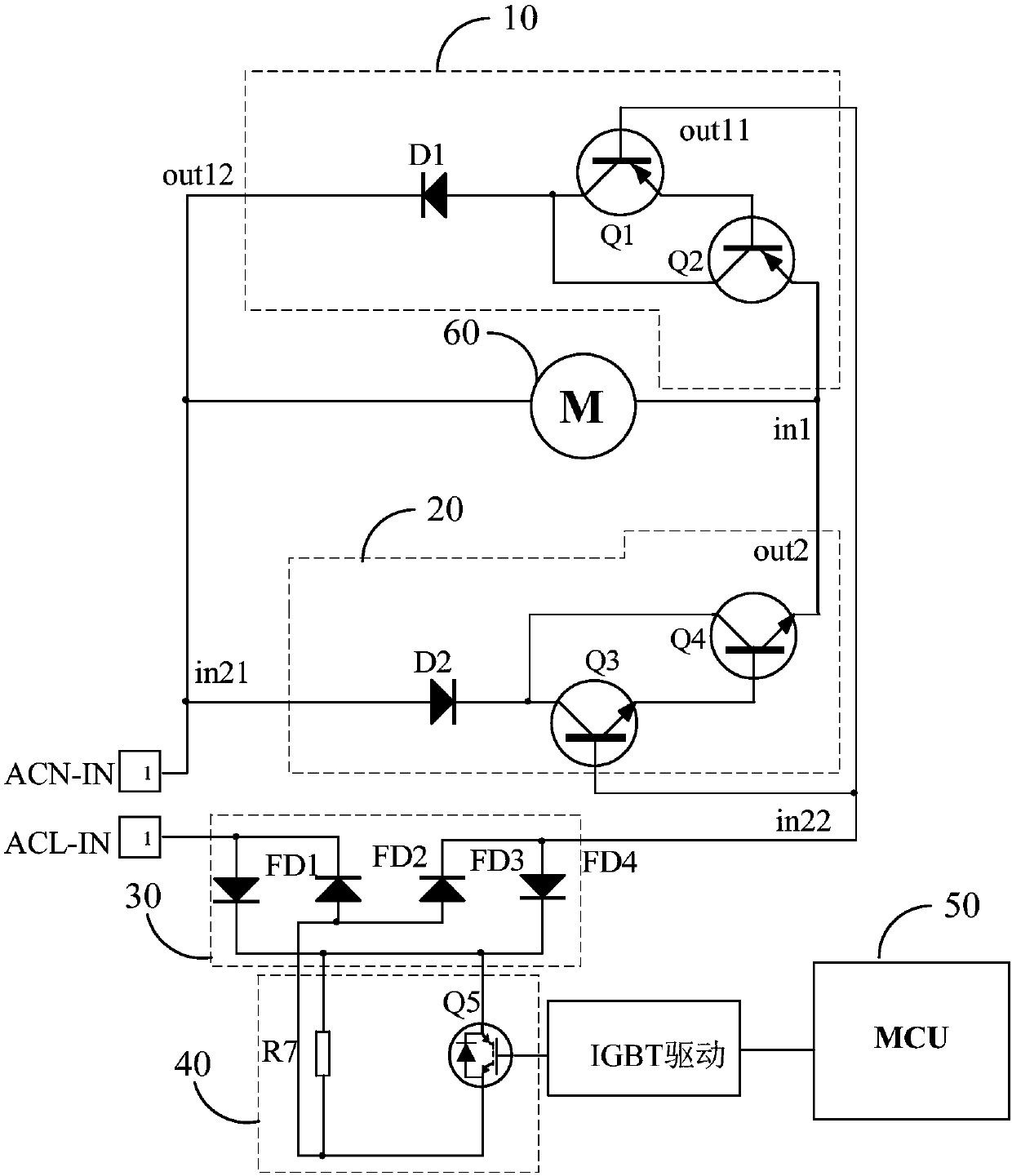 Alternating-current motor speed regulation circuit
