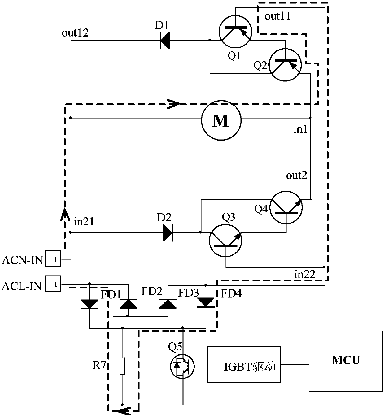 Alternating-current motor speed regulation circuit