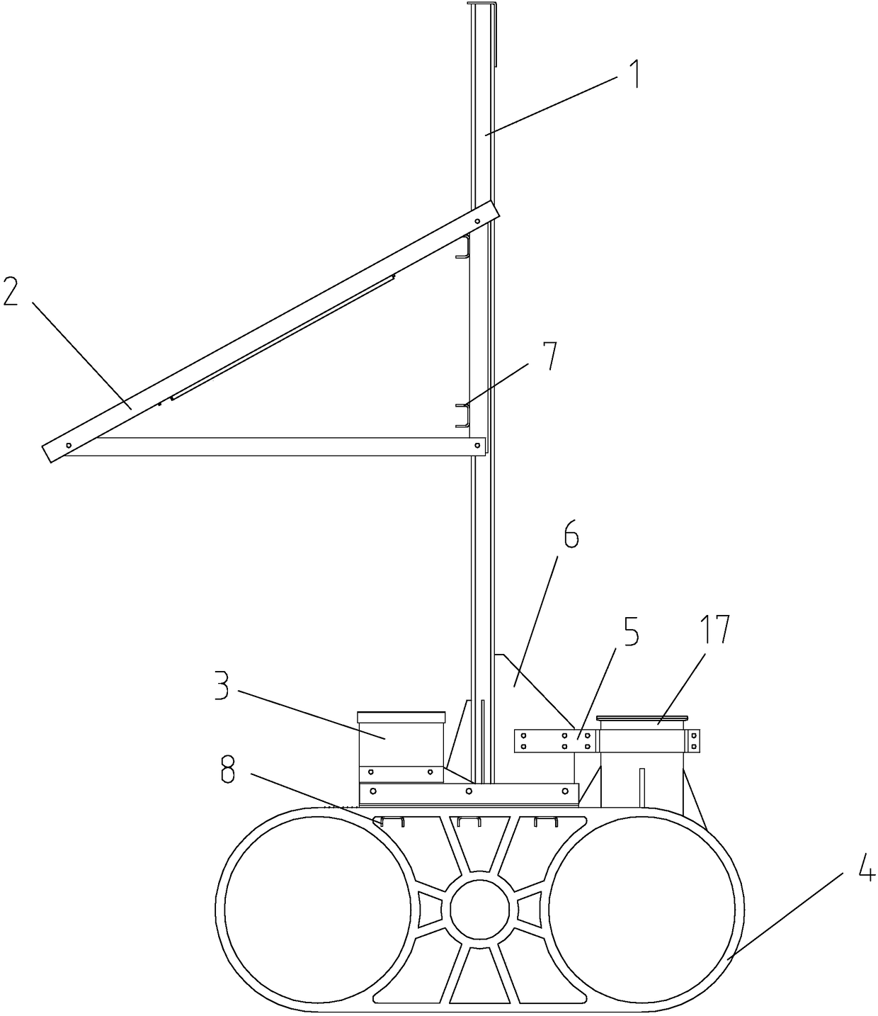 Video surveillance fixing device based on deepwater net cage