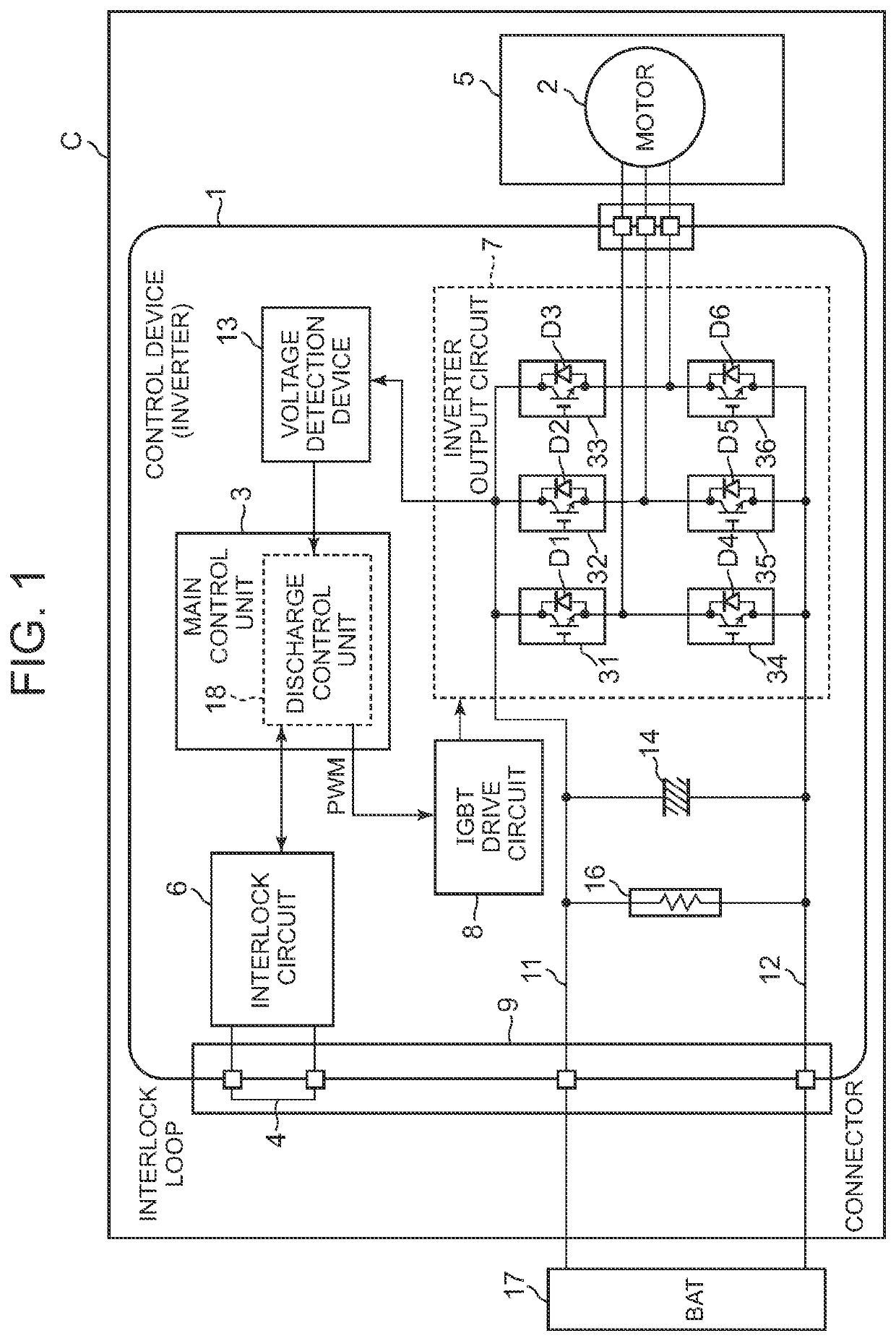 High-voltage apparatus control device