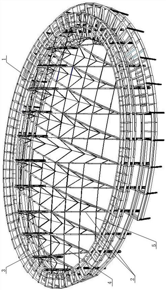 Steel-wood mixed crossed string arch structure