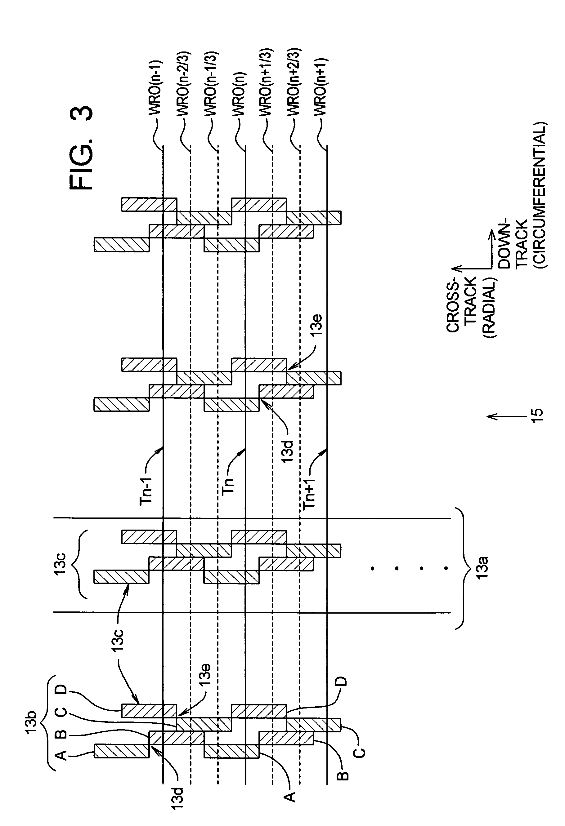 Method to correct radial misposition of data tracks using stitched correction fields