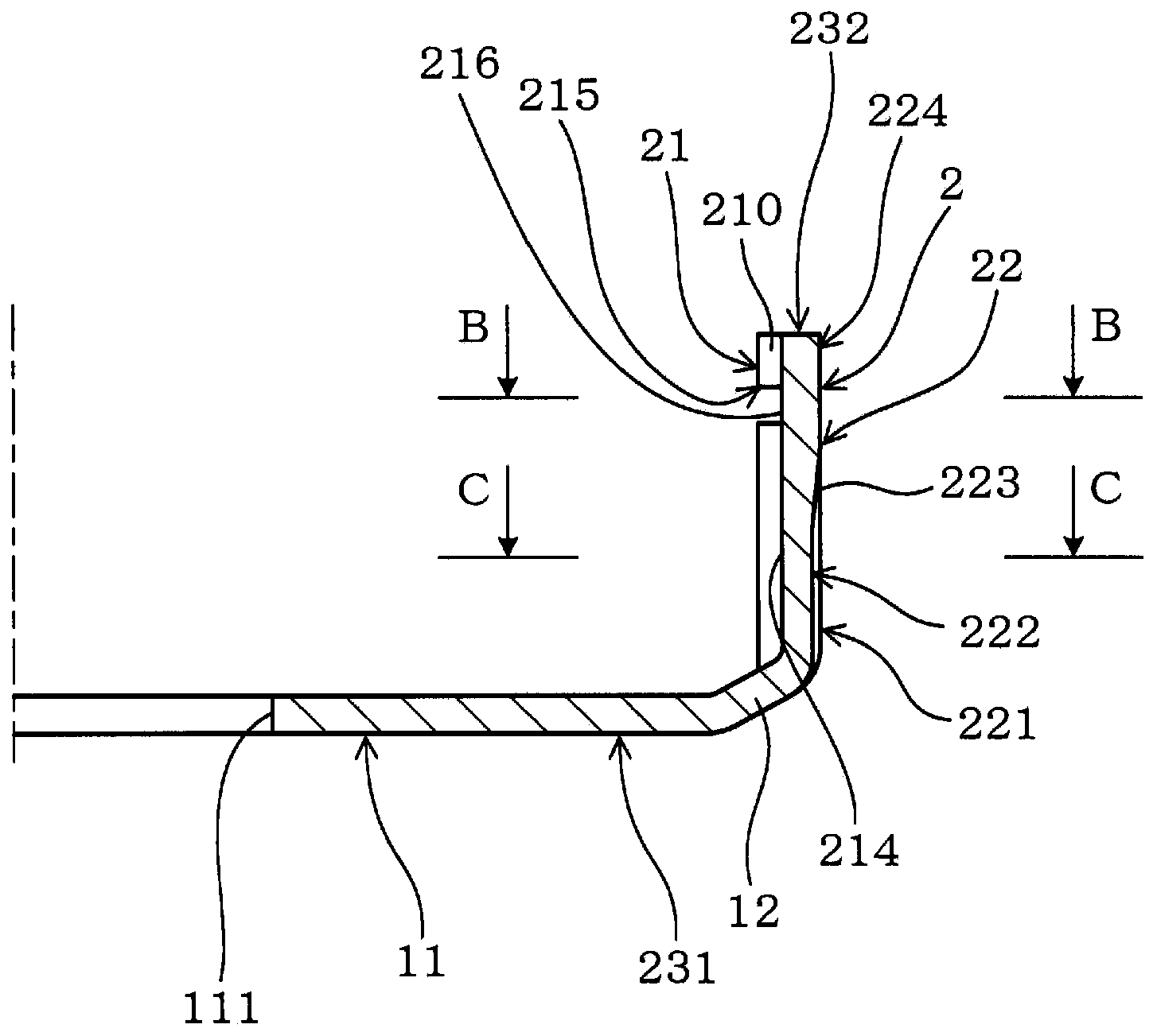Cup-shaped part with inner peripheral uneven surface section, method for manufacturing cup-shaped part, and device for manufacturing cup-shaped part