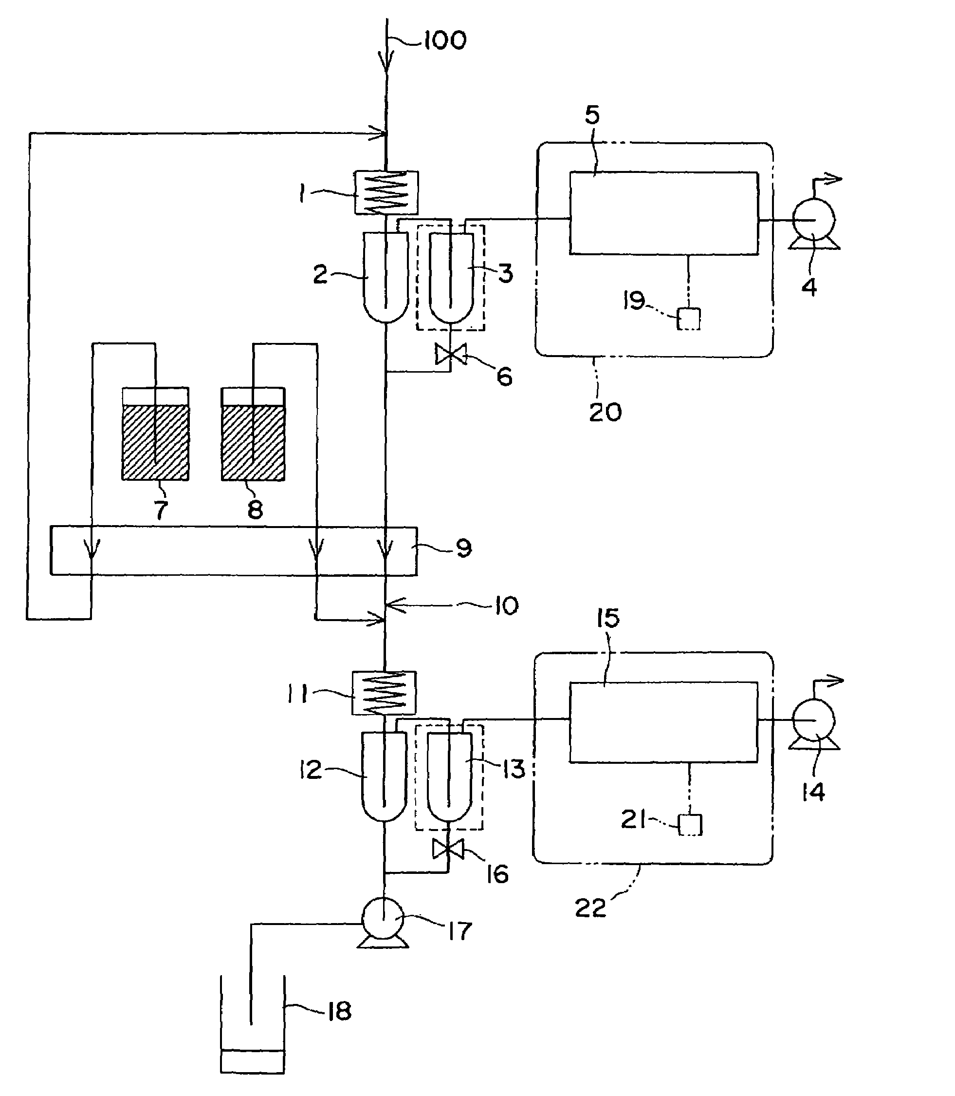 Method and apparatus for continuous fractional analysis of metallic mercury and water-soluble mercury in a gas