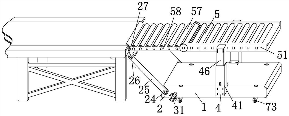 Rear-section material arranging device of belt conveyor