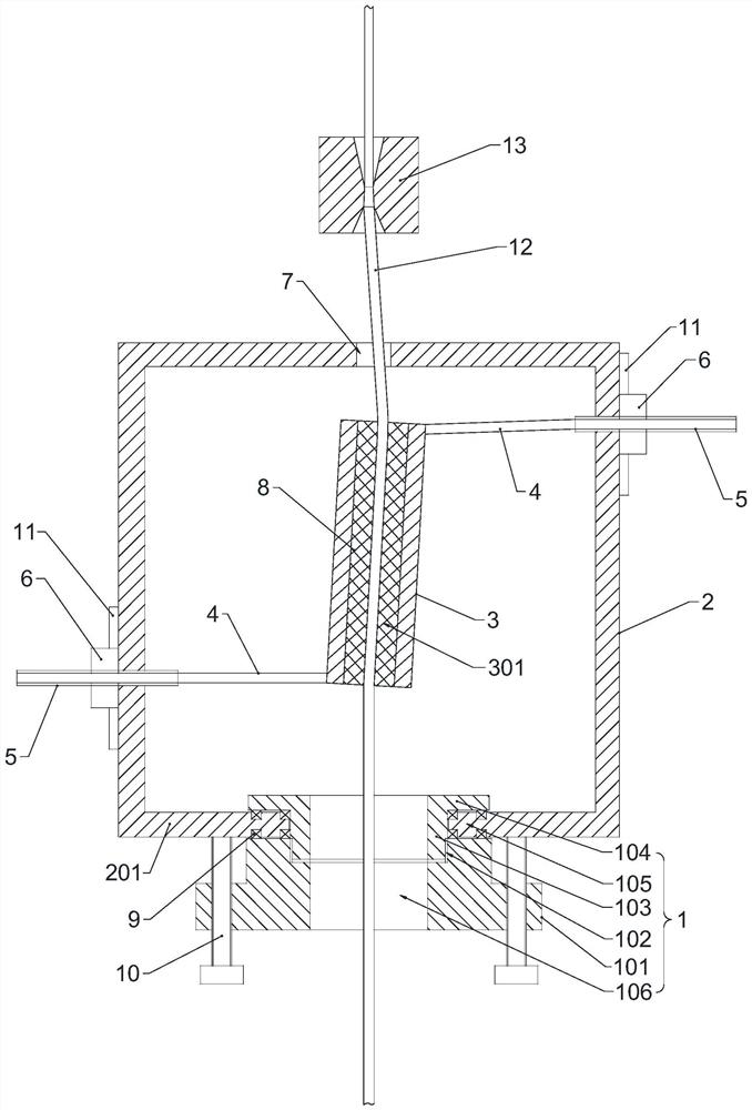 Fine adjustment device for die entering angle of wet drawing steel wire