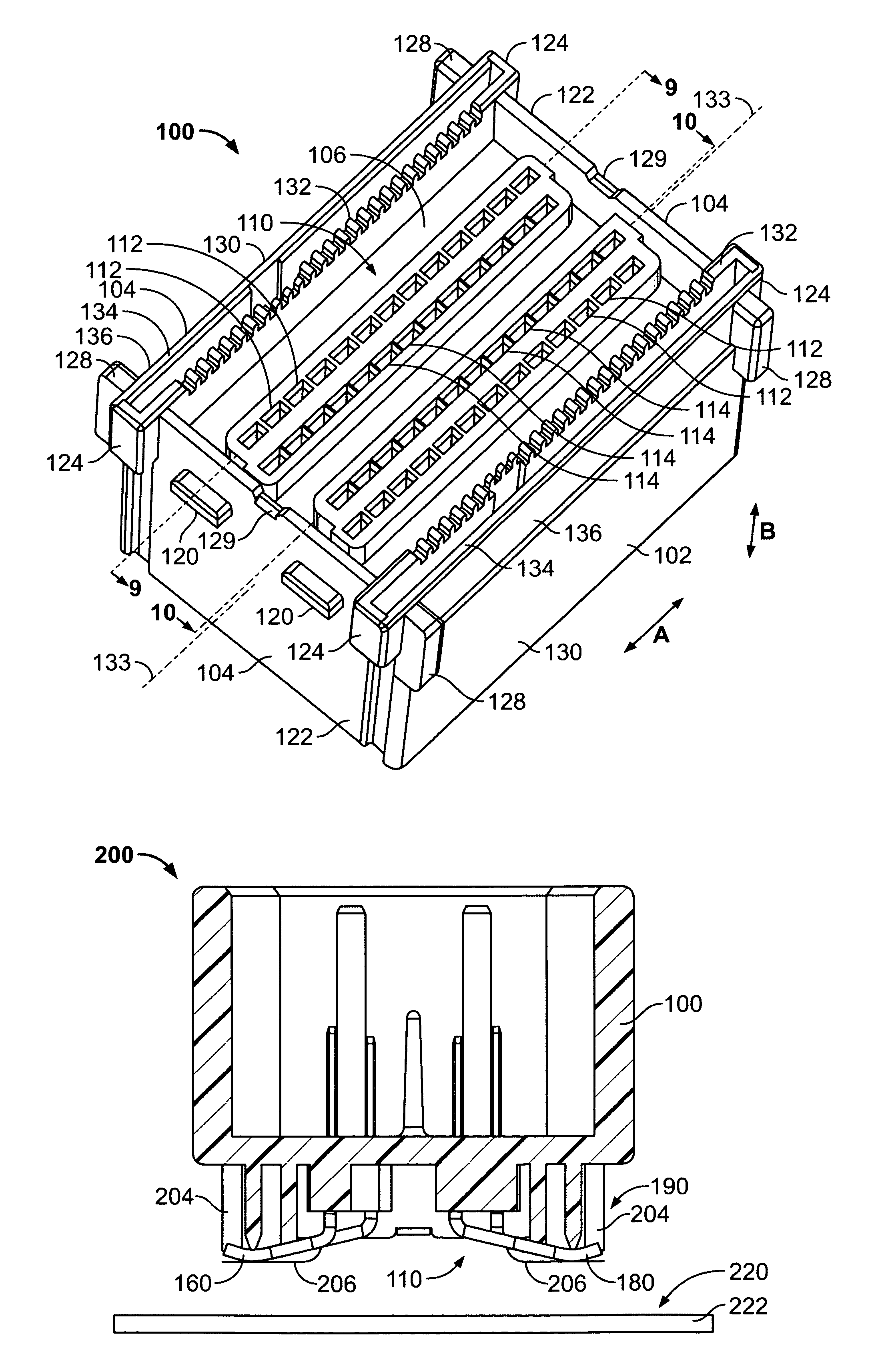 Surface mount header assembly having a planar alignment surface