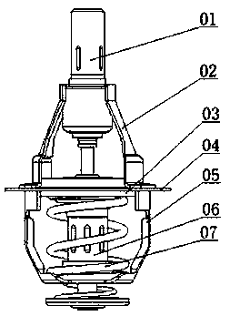Thermostat used for engine cooling system and having opposite design structure