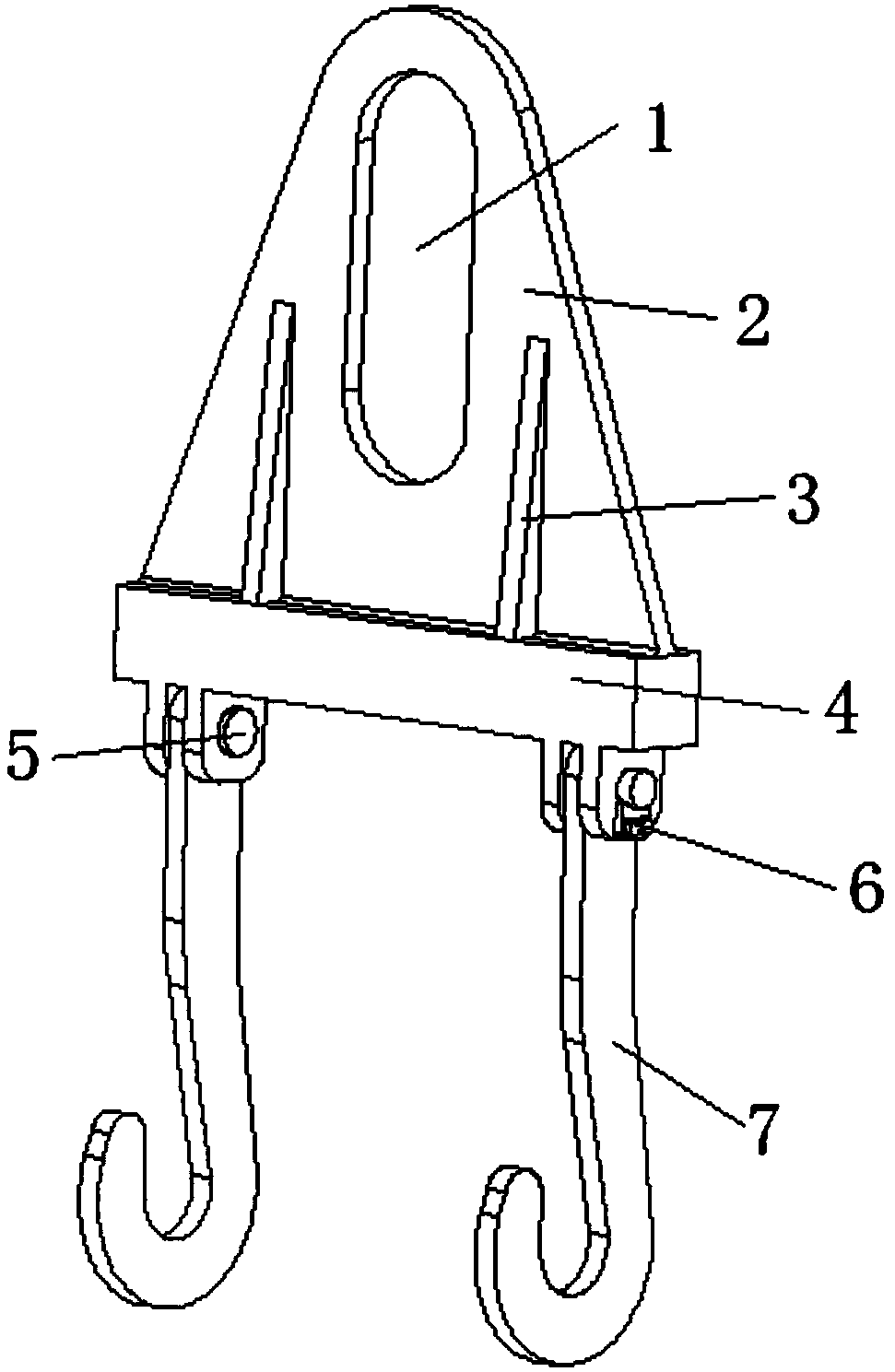 Load-lifting device for maintaining and hoisting continuous casting withdrawal and straightening machine