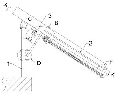 Cement tanker discharging pipe capable of automatically adjusting length