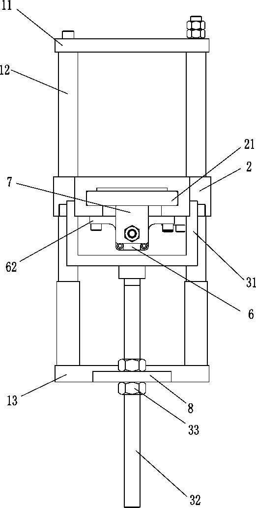 Four-column lifting die clamping mechanism of vulcanizing machine