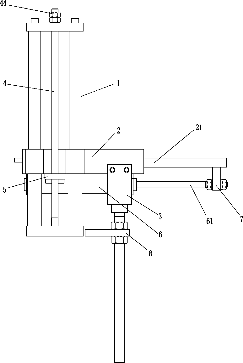 Four-column lifting die clamping mechanism of vulcanizing machine