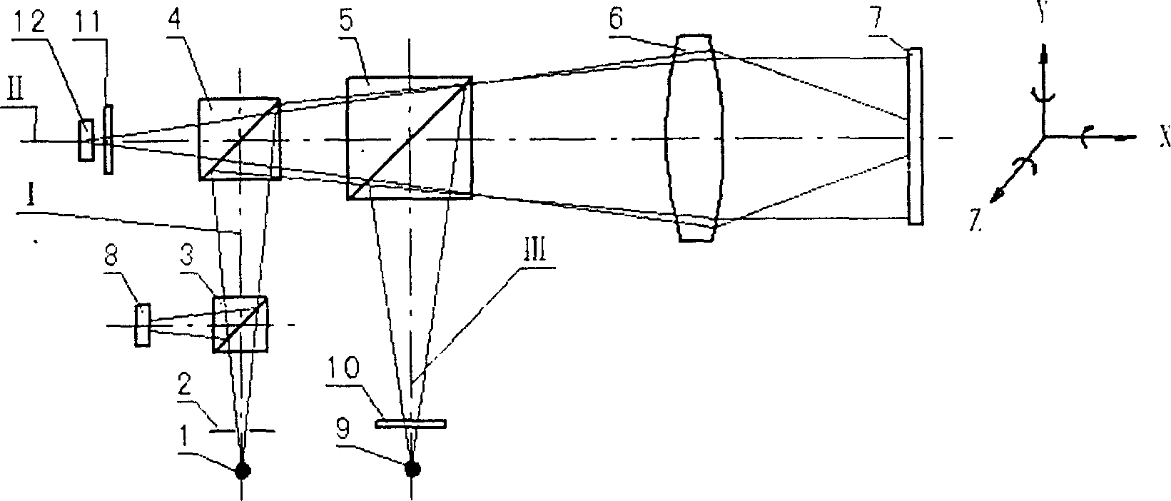 Auto-collimation interference measurement system for three dimensional angular distortion of object