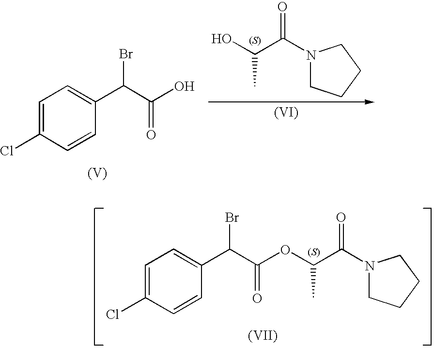 Process for the preparation of (-)-(4-chloro-phenyl)-(3-trifluoromethyl-phenoxy)-acetic acid 2-acetylamino-ethyl ester