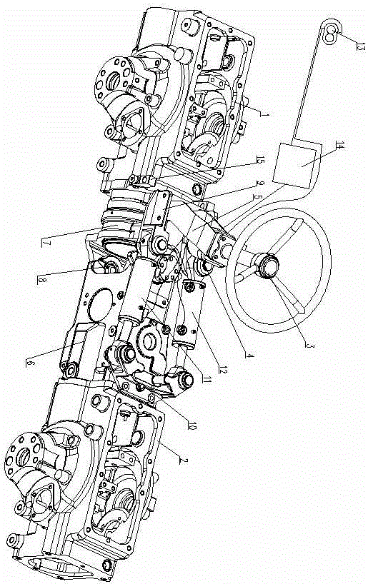 Articulated steering mechanism for use on tractor
