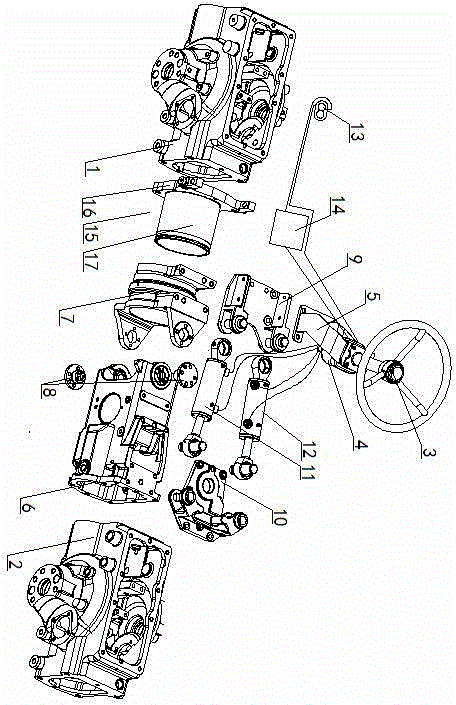Articulated steering mechanism for use on tractor