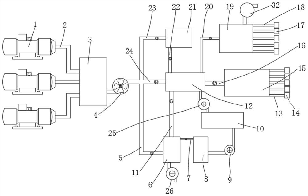 Heat supply structure for air compressor