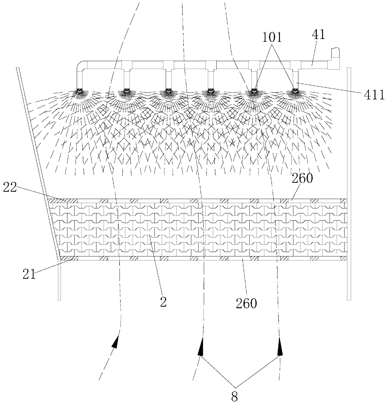 Dust gathering structure and device applying same