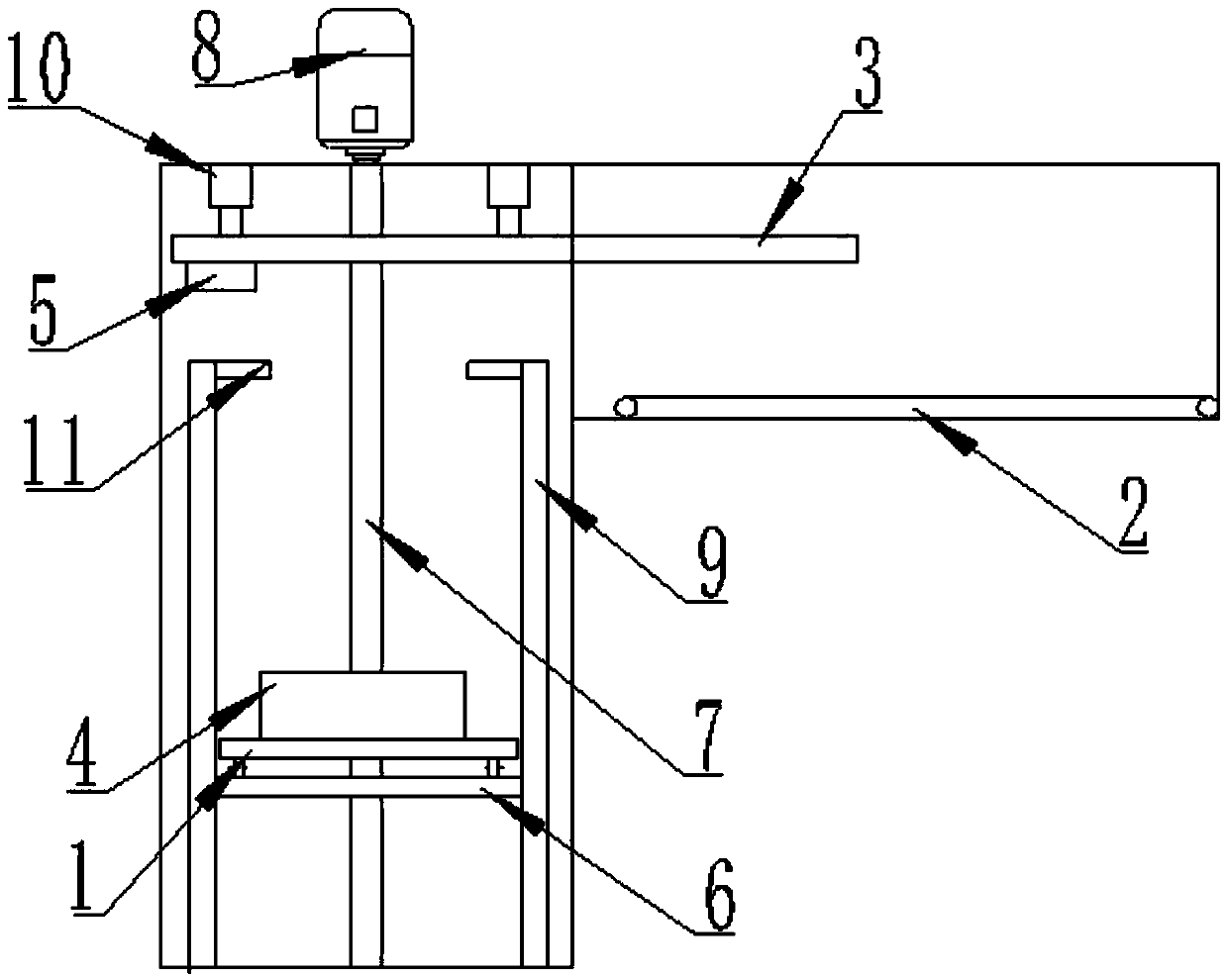 Automatic feeding and discharging device of material frame of coating machine
