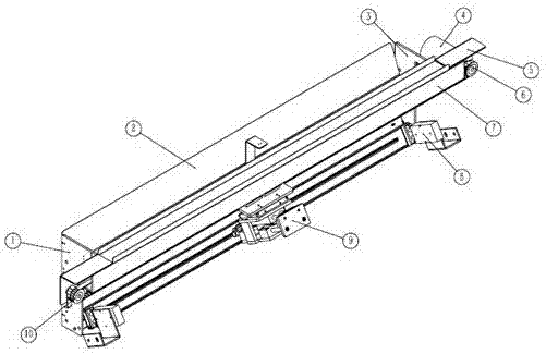 Cut-off knife device for nonmetal composite material for wind turbine blade girder laying