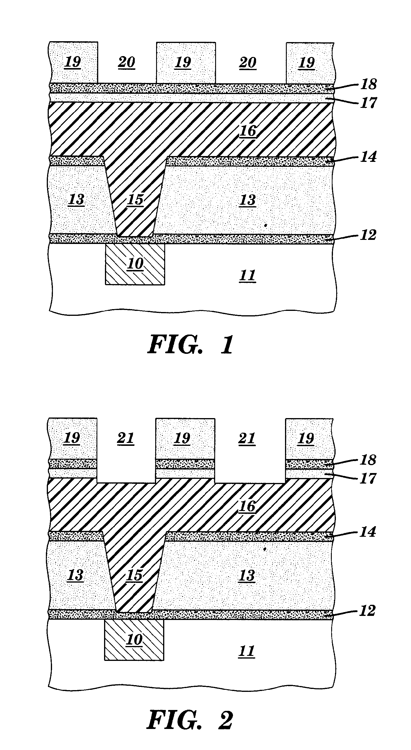 Method for forming damascene structure utilizing planarizing material coupled with compressive diffusion barrier material