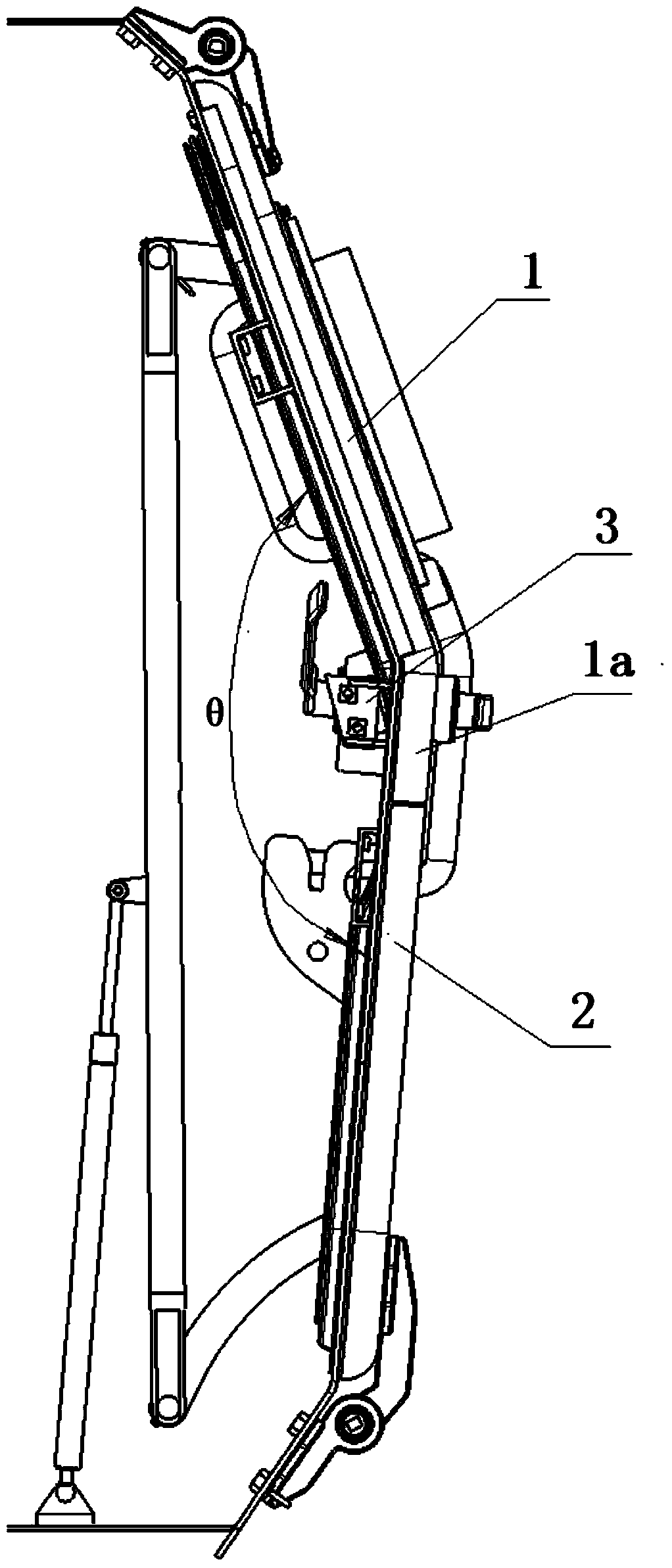 Two-segment linkage automobile door with upper portion and lower portion in side by side connection