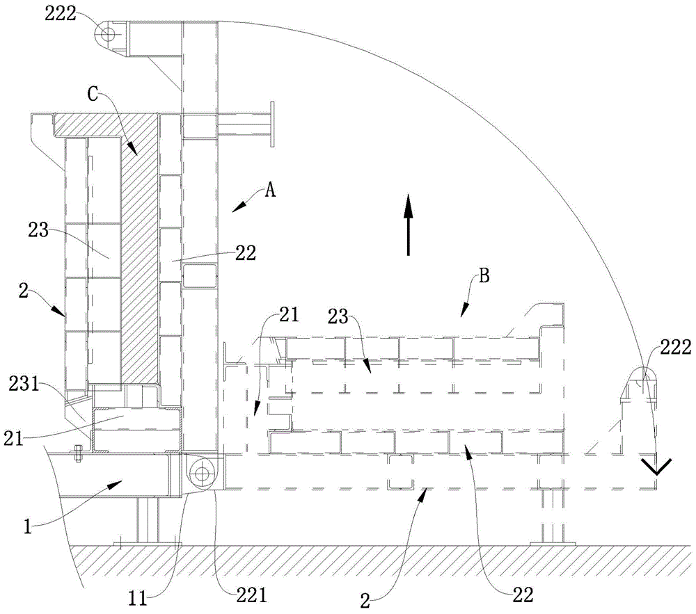 Producing device and mold for prefabricated stairs