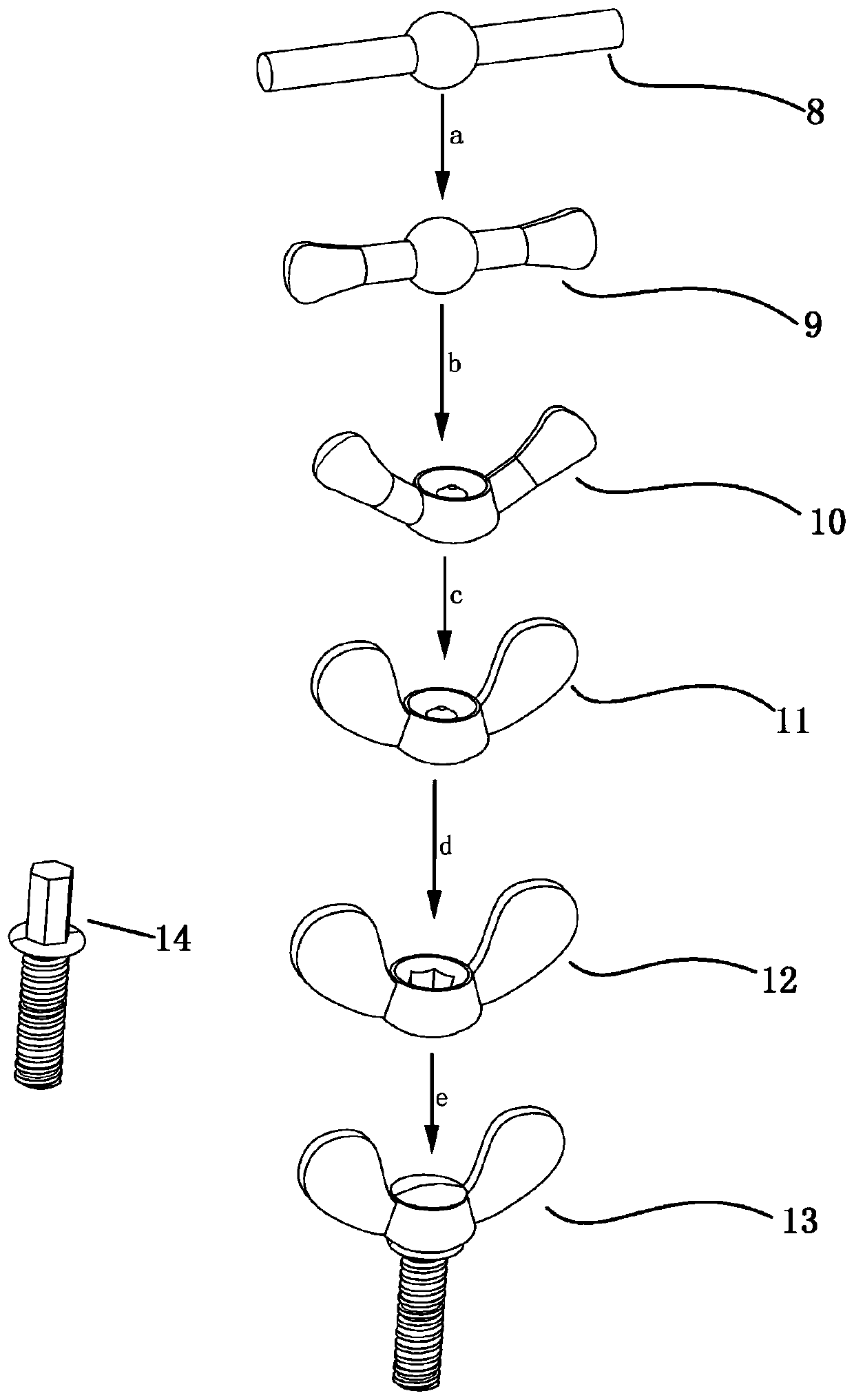 Manufacturing technology for round wing type butterfly bolts through cold heading