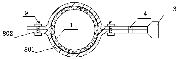 Opening device and method for disassembling mining air and water pipeline flange