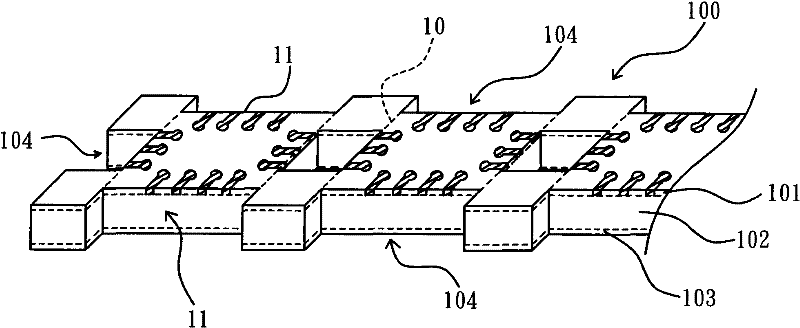 Manufacturing method of packaging base plate provided with side surface lines