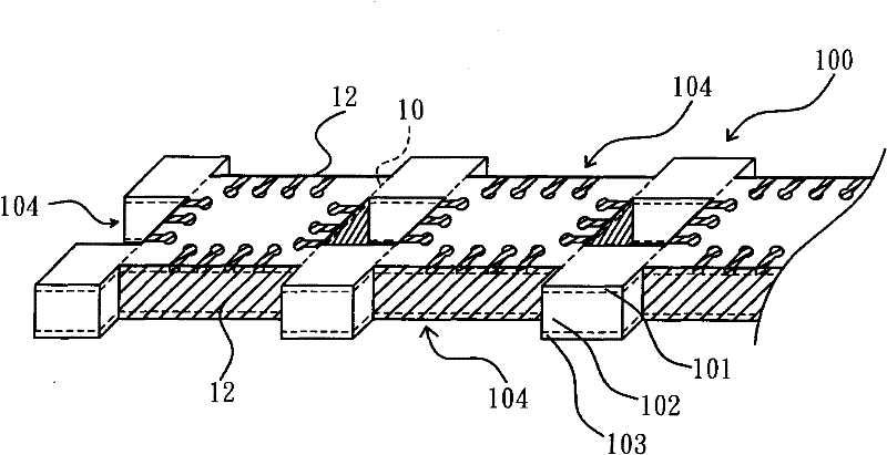 Manufacturing method of packaging base plate provided with side surface lines