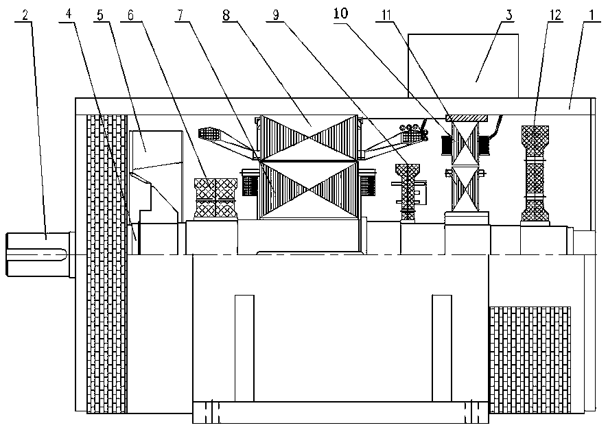 Distributed-type inertial brushless excitation synchronous power generator