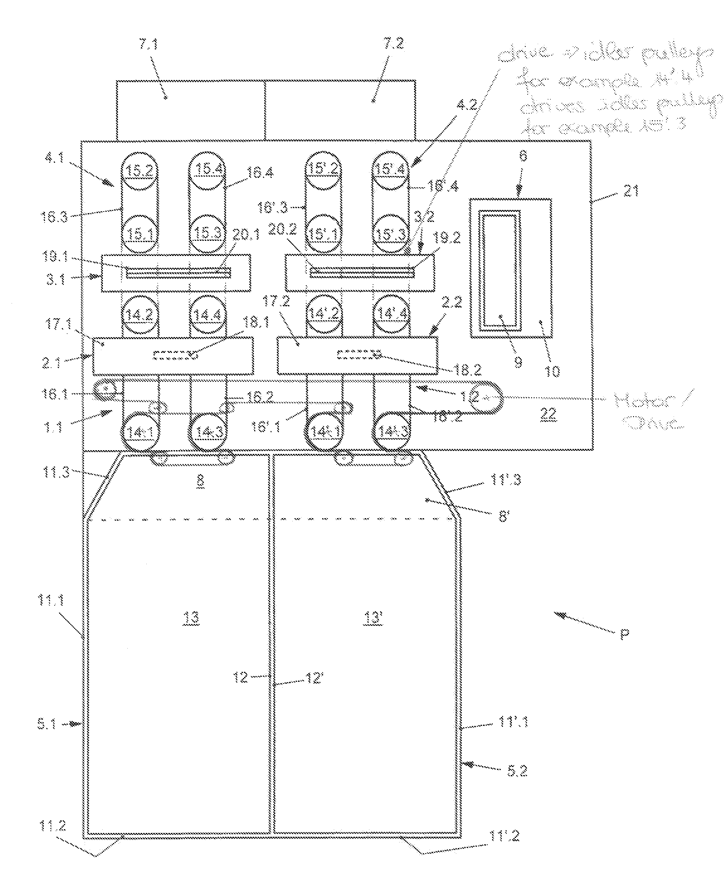 Device and method for separating sausage chains