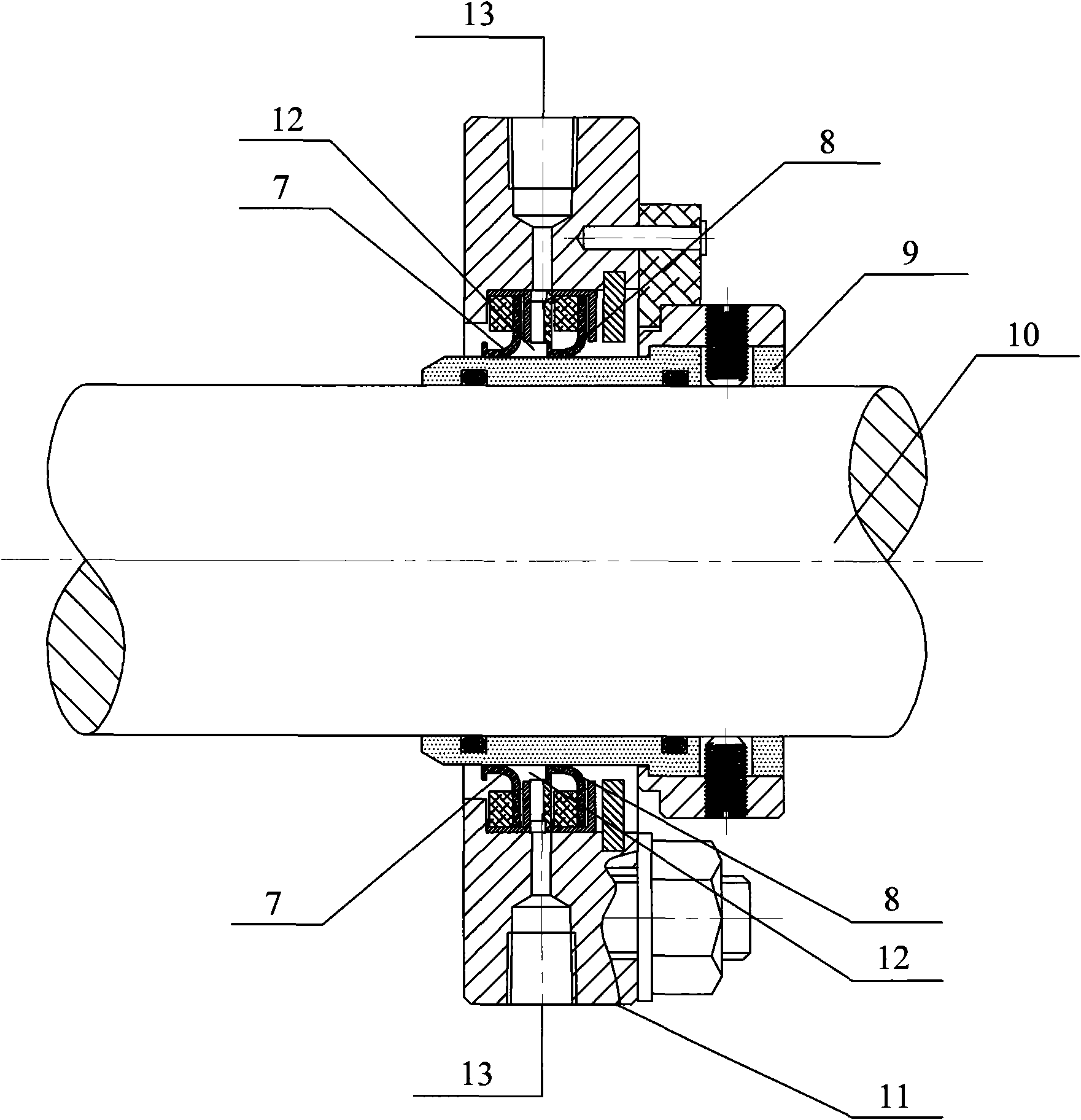 Shaft sealing device for high-temperature pressure-proof star-type feeder