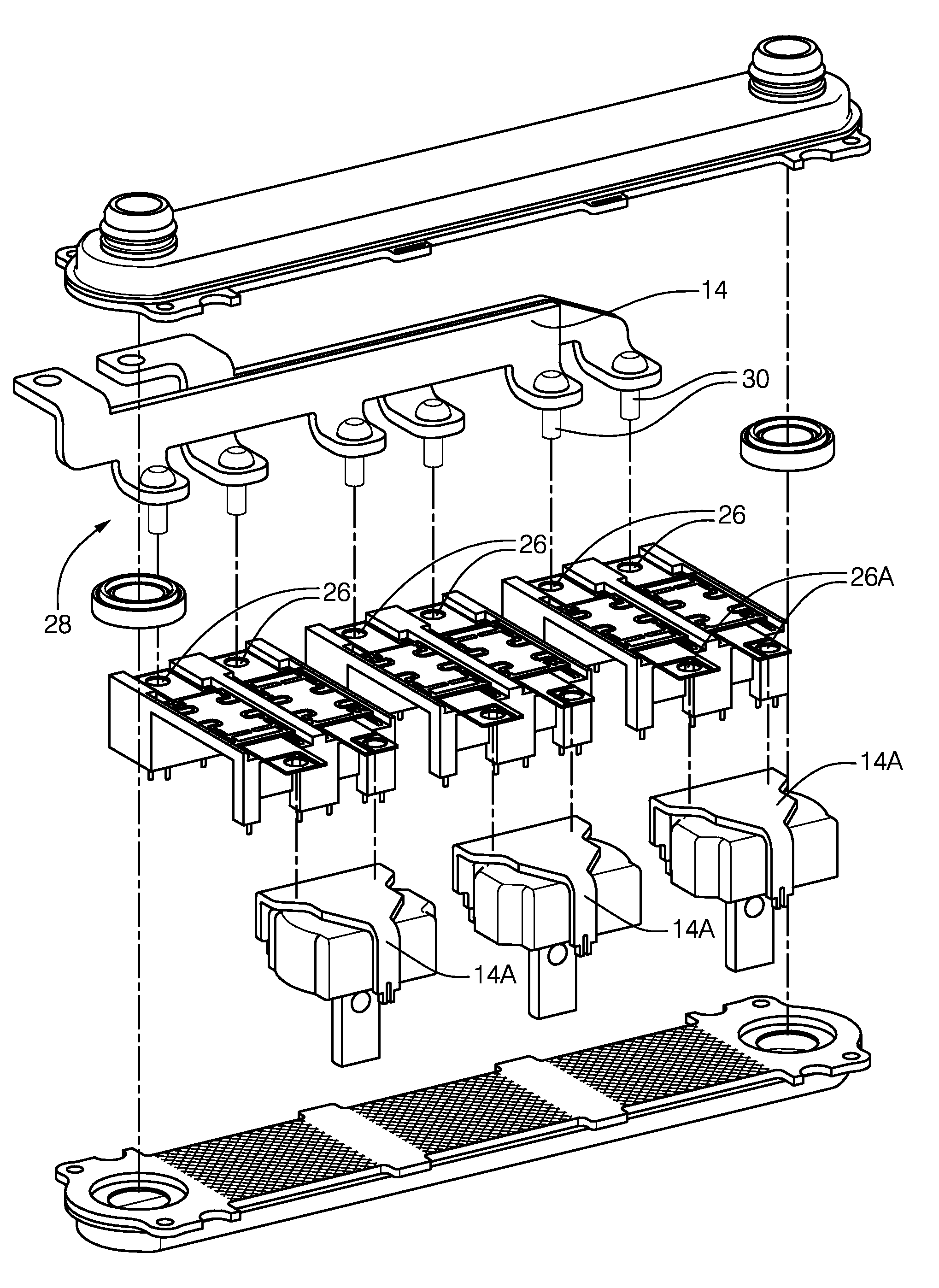 Braided wire connection for an electronics assembly