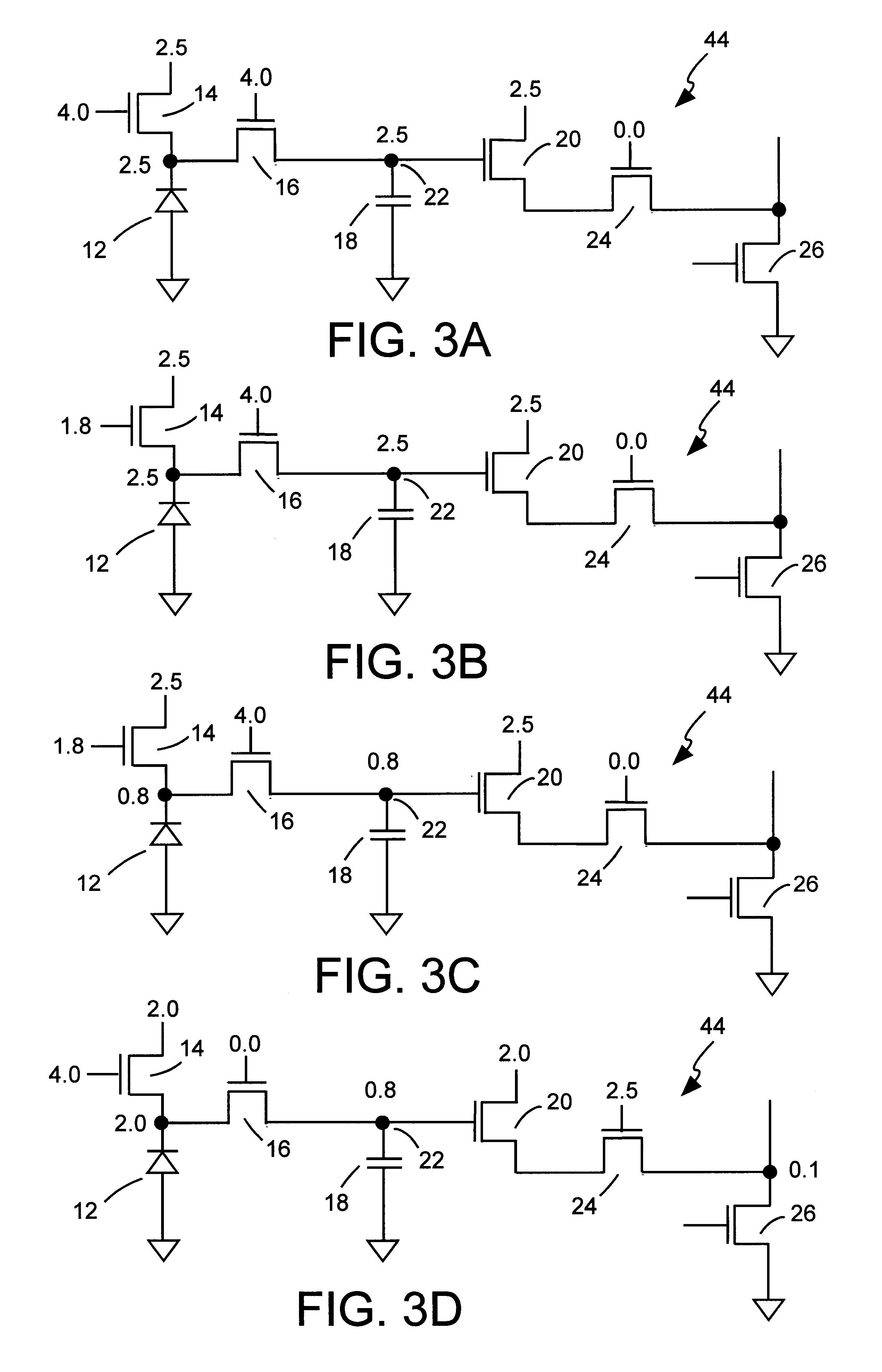 Method and apparatus for biasing a CMOS active pixel sensor above the nominal voltage maximums for an IC process