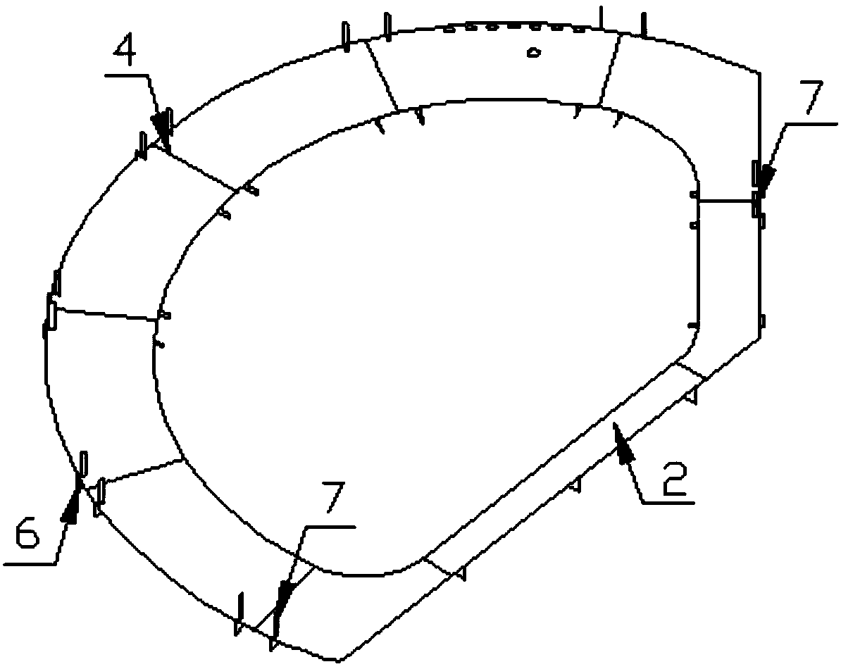 Dual reinforcing ring of marine large liquefied gas storage tank and construction scheme of dual reinforcing ring