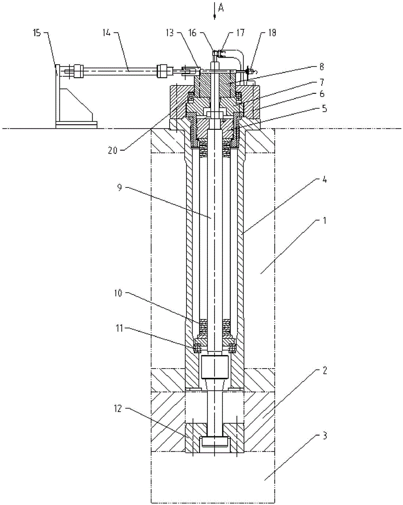 Anvil clamping device for hydraulic forging press