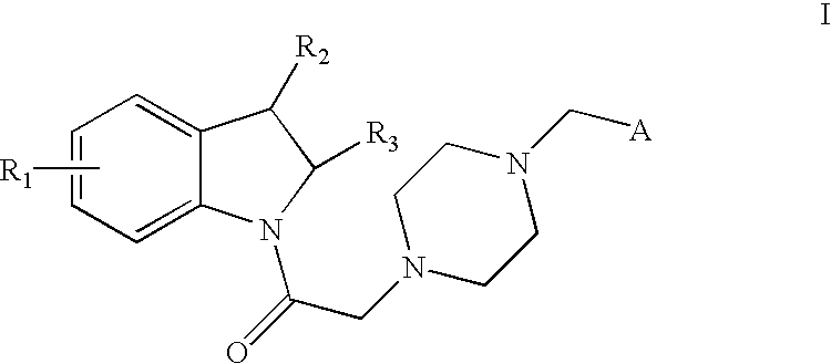 Benzylpiperazinyl-indolinylethanones