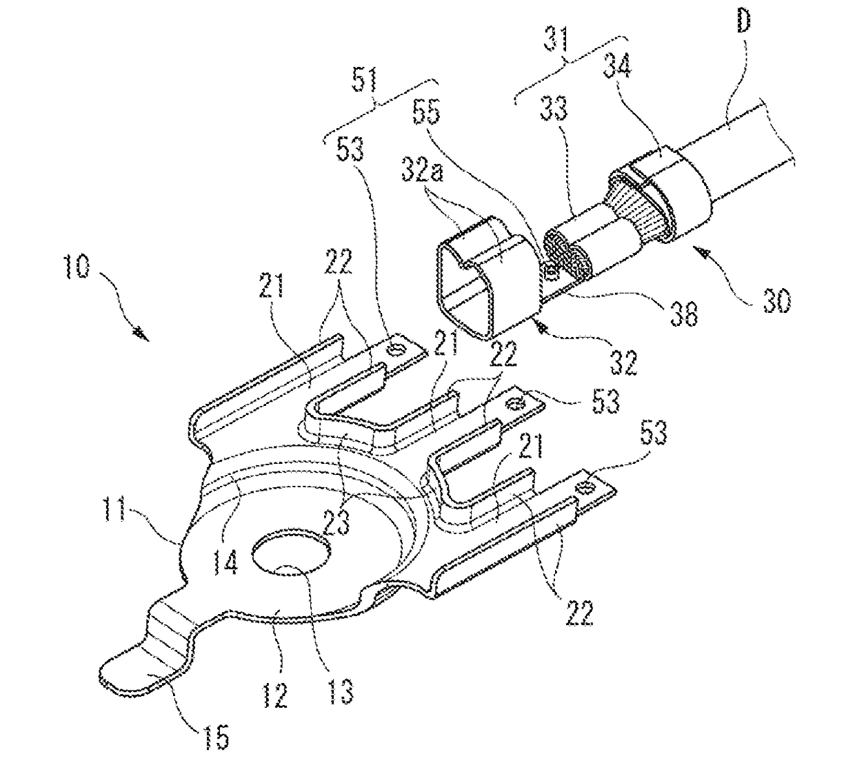 Connection structure for terminal fitting