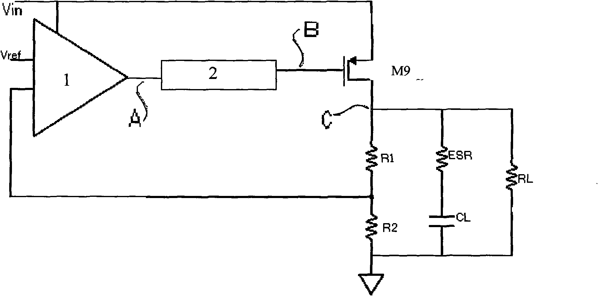 Self-adaption zero-frequency compensation circuit in low-voltage difference linear voltage regulator