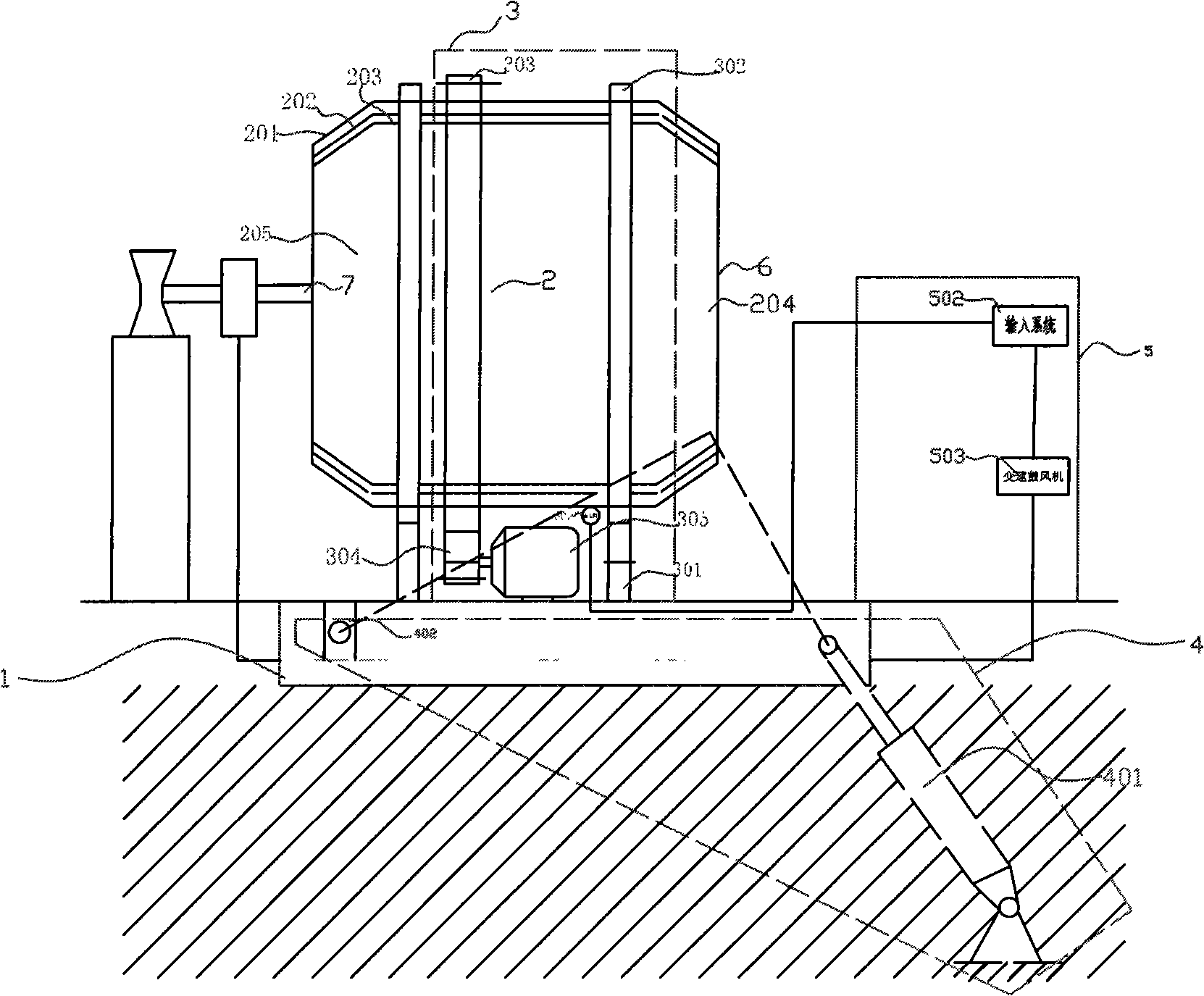 Horizontal type smelting furnace